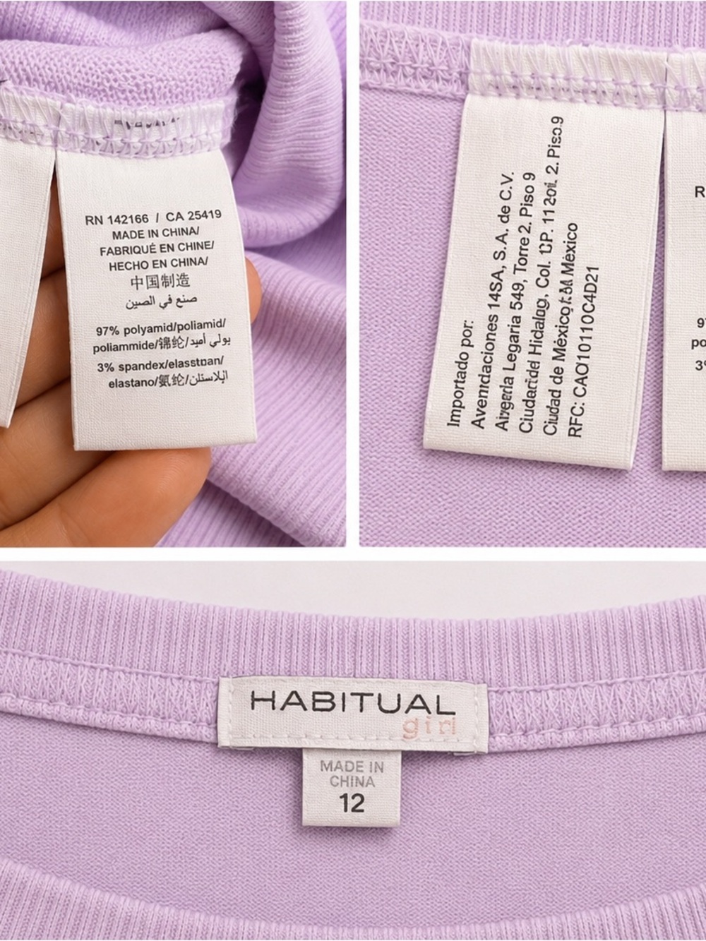 Habitual Girl Lavender Tunic Sweatshirt Dress Size 12 - Picture 5 of 5
